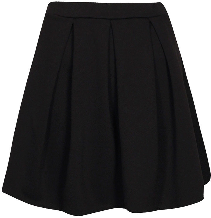 Boohoo Tianna Box Pleat Colour Pop Skater Skirt, $16 | BooHoo | Lookastic