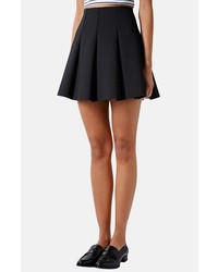 Topshop Pleated Scuba Skirt Black 10