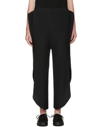 Issey Miyake Black Pleated Solid Earth Lounge Pants