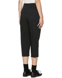 Comme des Garcons Comme Des Garons Comme Des Garons Black Cropped Pleated Trousers