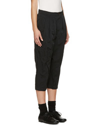 Comme des Garcons Comme Des Garons Comme Des Garons Black Cropped Pleated Trousers