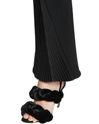 Marco De Vincenzo Cropped Pleated Cady Stretch Pants