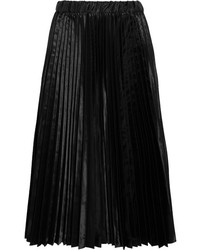 Comme des Garcons Comme Des Garons Girl Pleated Satin Midi Skirt Black