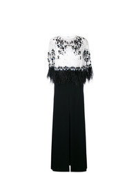Black Pleated Sequin Evening Dress