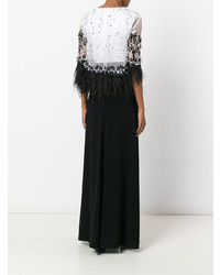 Talbot Runhof Monice1 Feather And Sequin Embroidered Gown
