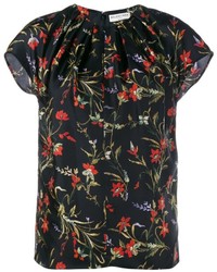 Balenciaga Floral Pattern Pleated Top