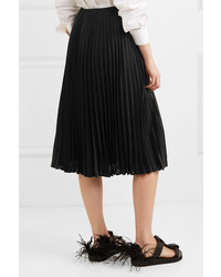 Valentino Pleated Silk Midi Skirt
