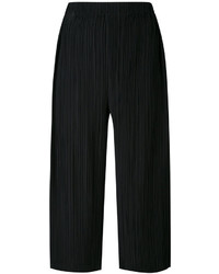 Black Pleated Silk Pants