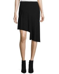Thierry Mugler Asymmetric Pleated Skirt Black