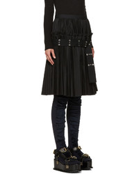 Sacai Black Classic Pleated Shirting Skirt
