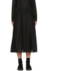 Sara Lanzi Black Pleated Muslin Skirt
