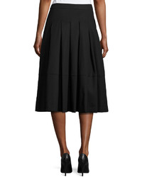 Co Box Pleated Midi Skirt Black