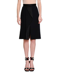 Alexander McQueen High Waist Fold Pleated Skirt Black
