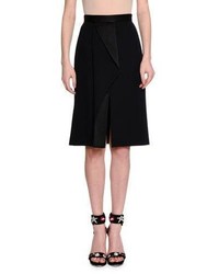 Alexander McQueen High Waist Fold Pleated Skirt Black
