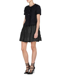 Fendi Mid Rise Soft Pleated Mini Skirt Black