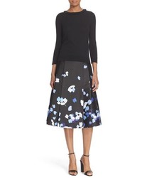 Kate Spade New York Hydrangea Print Pleated A Line Skirt