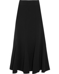 Chloé Pleated Crepe Midi Skirt Black