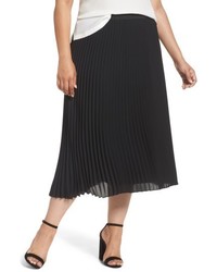 Sejour Plus Size Pleated Midi Skirt