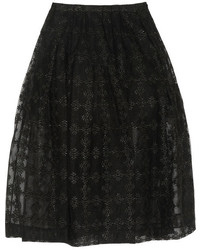 Simone Rocha Metallic Embroidered Tulle Midi Skirt