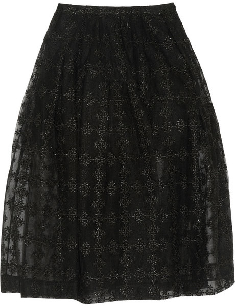 metallic embroidered skirt