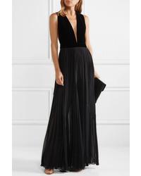Givenchy Velvet And Pleated Silk Tte Gown