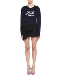 Saint Laurent Pleated Virgin Wool Miniskirt