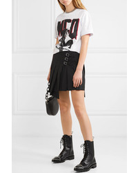 McQ Alexander McQueen Wrap Effect Pleated Wool Twill Mini Skirt
