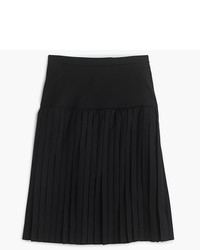 J.Crew Petite Drop Waist Pleated Skirt In Super 120s Wool