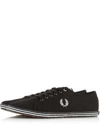 Fred Perry Black Canvas Sneakers