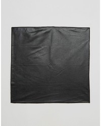 Asos Faux Leather Pocket Square In Black