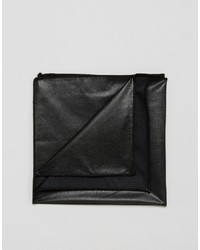 Asos Faux Leather Pocket Square In Black