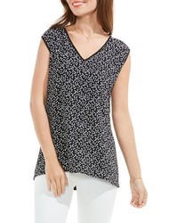 Vince Camuto Dotted Harmony Mixed Media Top
