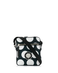 Black Polka Dot Canvas Messenger Bag