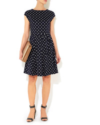 Wallis Navy Blue Petite Polka Dot Dress