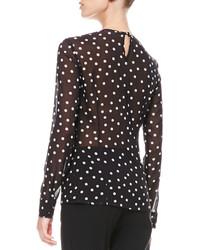 RED Valentino Dotted Pleat Front Blouse