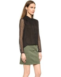 Band Of Outsiders Scattered Dot Silk Blouse