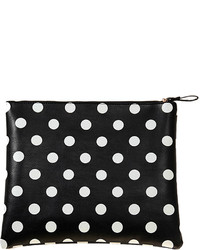 Choies Polka Dots Print Clutch Bag In Black