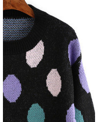 Black Polka Dot Mohair Sweater