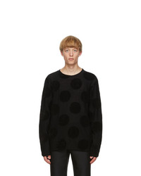 Comme Des Garcons Homme Plus Black Worsted Yarn Intarsia Sweater