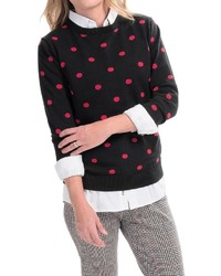Joan Vass Polka Dot Sweater Button Back
