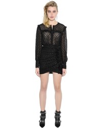 Isabel Marant Ruffled Lurex Dotted Tulle Dress