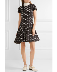 Michael Kors Michl Kors Collection Polka Dot Cotton And Silk Blend Matelass Mini Dress Black