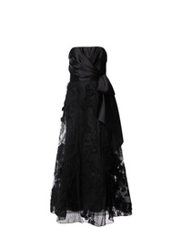 Black Polka Dot Lace Evening Dress