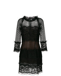 Black Polka Dot Lace Party Dress