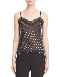 The Kooples Lace Trim Polka Dot Camisole