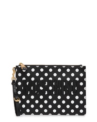 Moschino Logo Polka Dot Faux Leather Pouch