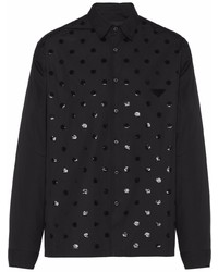 Prada Sequined Polka Dots Cotton Shirt