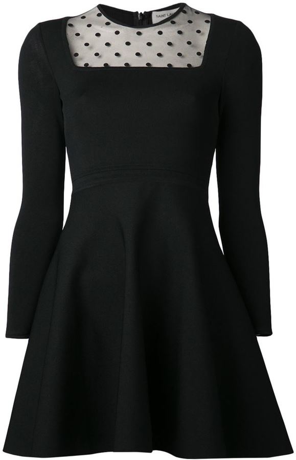 Saint Laurent Semi Sheer Flare Dress, $2,390 | farfetch.com ...
