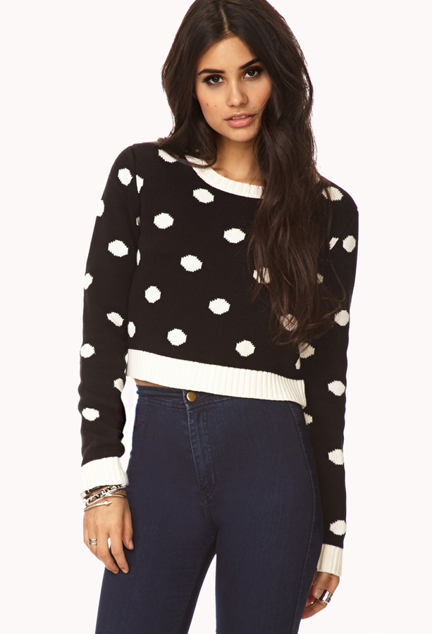 Forever 21 Cropped Polka Dot Sweater | Where to buy & how to wear