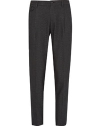 Dolce & Gabbana Slim Fit Pin Dot Embroidered Cotton Trousers